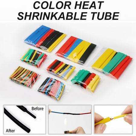

Fairnull 164Pcs/Bag Practical Tubing Wrap Sleeve Anti-rust Plastic Flexible Wire Cable Heat Shrink Tubing for Repairing