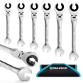thumbnail image 1 of DURATECH 6-Piece Ratcheting Wrench Set with Open Flex-head, Metric Ratcheting Tubing Wrench Set, 10-17mm, 72-Tooth Gear, CR-V Steel, with Organizer B, 1 of 7