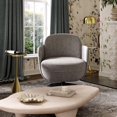 thumbnail image 2 of TOV Furniture  Solange Grey Textured Weave Swivel Chair, 2 of 6