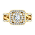 thumbnail image 3 of 1 Carat Diamond Cushion Shape Engagement Ring Band in 14K Yellow Gold - IGI Certified (Ring Size 9) (I1-I2 Clarity), 3 of 4