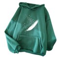 thumbnail image 1 of Pompotops Mode Dames Décontracté Manches Longues Dames Col Rond Imprimé Hoodie Ample Hauts Femmes, 1 of 7