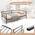 thumbnail image 3 of Pemberly Row Cadre de Lit-Banquette Simple en Métal Plateforme Noir, 3 of 8