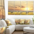 thumbnail image 1 of Zebras Wandering in African Prairie - Oversized Landscape Canvas Art, 1 of 3