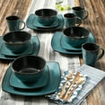 thumbnail image 7 of Gibson Home Soho Lounge Soft Square Dinnerware Set, 16pc,Teal Green, 7 of 7