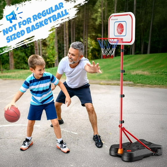 2 in 1 Kids Basketball Hoop and T Ball Set