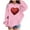 Pink, variant on Lorytime Kids Long Sleeve Hoodies for Teen Girls Valentine Crewneck Sweatshirts Heart Tops with Pocket Loose Tops
