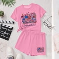 thumbnail image 6 of Atogsazn Childrens Girls 4th of July Clothes Set Kids Casual Loose Fit Short Sleeve T-shirt & Shorts Outfit Summer Pink 7-8Years Fashion, 6 of 6
