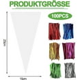 thumbnail image 2 of Cone Cellophane Bags,100 Pcs 13*25Cm Cello Clear Cone Shaped Treat Bags With Twist Ties, Plastic Cone Bags Triangle Bags For Popcorn Favor Candy, 2 of 6