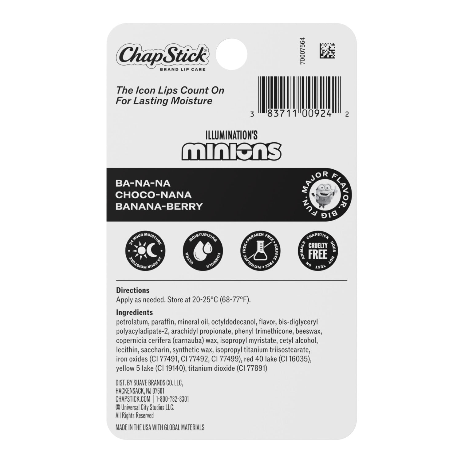 ChapStick Minions Lip Balm Set - Assorted Flavors, Kids Lip Balm, 3-Pack, 0.15 oz Each
