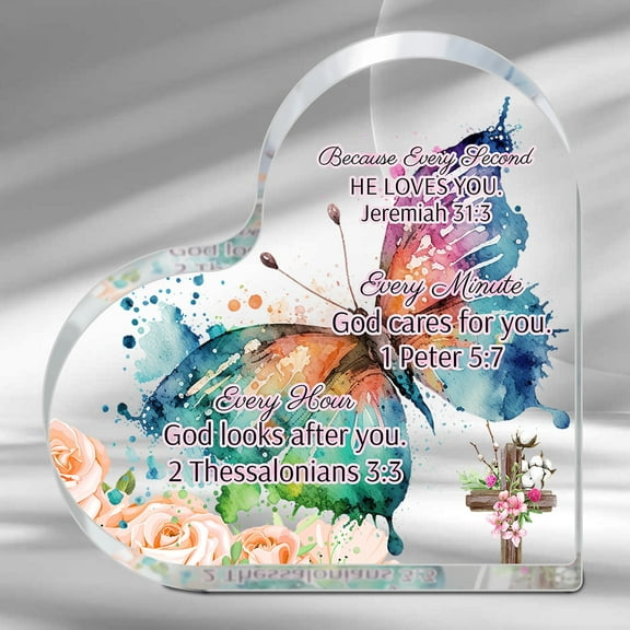 Christian Gifts For Women Men Faith Christmas Acrylic Paperweight Inspirational Religious Gifts Bible Verses Keepsake For Adult Kid Birthday Easter Communion Gift For Mom Teens Girls Friends