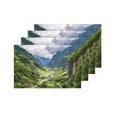 thumbnail image 4 of MKHERT Green River Valley Canyon Wide Summer Panorama Alpine Mountain Landscape Placemats Table Mats for Dining Room Kitchen Table Decoration 12x18 inch,Set of 4, 4 of 4