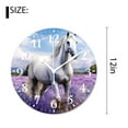 thumbnail image 2 of 12 Inch Wall Clock Battery Operated Silent Clock Decorative for Office, Kitchen, Outdoor, Living Room，Portrait of aPurebred Arabian Horse Beautiful Painting, 2 of 4