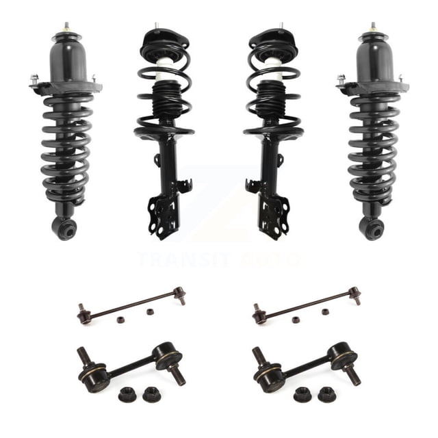Transit Auto Front Rear Complete suspension Strut & TOR sway Bar Link Kit (8Pc) for Car Toyota Matrix Pontiac Vibe Excludes Wheel Drive AWD - Left Right Side (Driver Passenger) KSS-107847