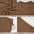 thumbnail image 3 of Loritta 2 Piece Women's Pajama Set Soft Ribbed Long Sleeve V Neck Fall Lounge Set, Women Pants with Pockets, 3 of 8