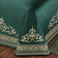 thumbnail image 4 of Balmoral Royal Style Bedding, Gold-Embroidered Emerald Green, 3-pc King Bedspread Set, 4 of 5