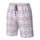 thumbnail image 4 of Balery Floral Purple Buffalo Plaid Traje de Baño Estilo Hawaiano para Hombre, Shorts de Secado Rápido con Bolsillos-Small, 4 of 6