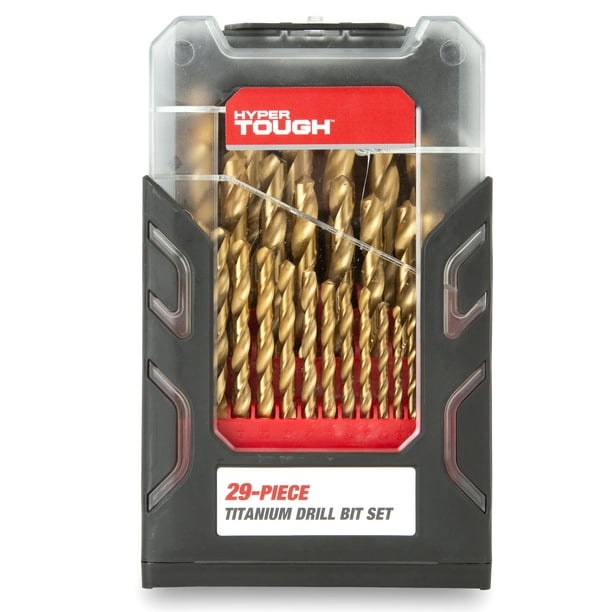 Hyper Tough 29 Piece Titan Drill Bit Set with Case