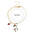thumbnail image 6 of Hyasfey Santa Claus Christmas Tree Snowman Stockings Pendant Bracelet Faux Pearls Stitching Adjustable Xmas Bangle Jewelry Gift, 6 of 8