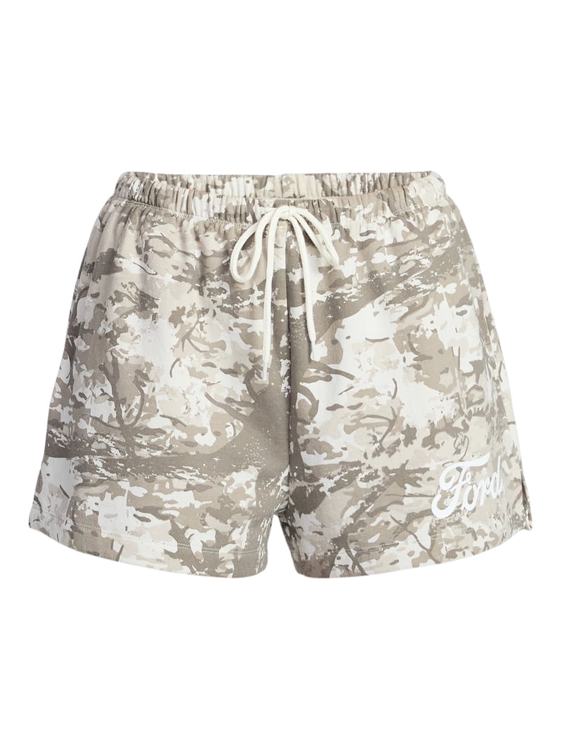 Ford Women's Forrest Camo Graphic Fleece Shorts, Sizes XXS-XXL