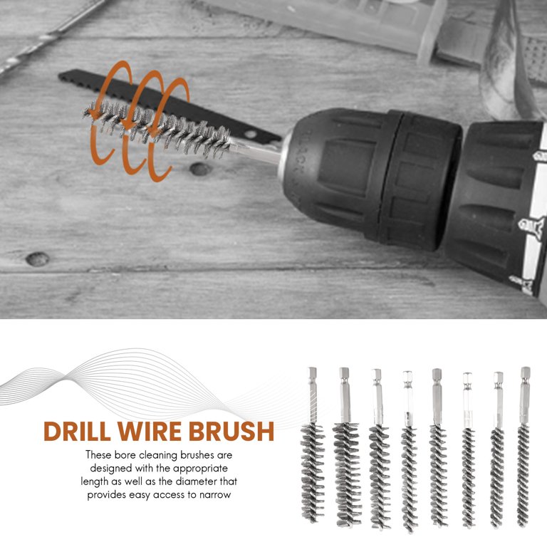 9pieces Wire Brush For Metal Drill Circular Grinder With 1/4 Inch Shank  Brush Kit For Rust/corrosion/paint Removal