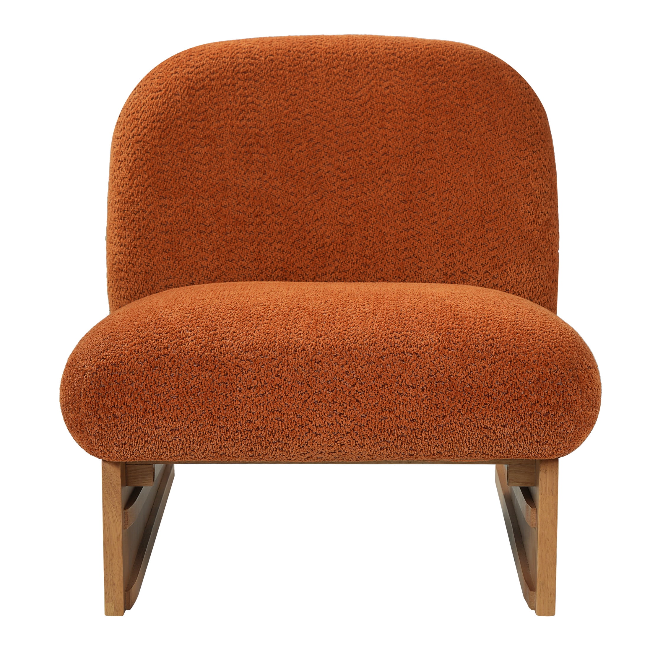 Christopher Knight Home Modern Mid-Century Boucle Upholstered Accent Side Chair, Pumpkin Orange, Set of 2