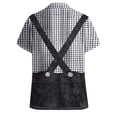thumbnail image 4 of XIAOCHA Men's Oktoberfest Themed Shirt Short Sleeve Collared Button Up Gingham Print Tee Festive Bavarian Style Casual Party Top, 4 of 4