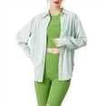 thumbnail image 2 of Camisas de Larga con Protección Solar UV UPF 50+ para Mujer, para Pesca, Senderismo, con Botones Verde Tierno L, 2 of 8