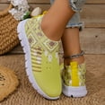 thumbnail image 4 of Rokment Women's Geometric Orthopedic Walking Shoes 2026 Spring Fall Comfortable Casual Mesh Arch Support Nursing Work Loafer Running Flat Tennis Slip on Sneakers Yellow Size 8.5, 4 of 7