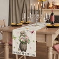 thumbnail image 2 of Table Runners 90 Inches Long Dress Scarves, Rustic Groundhog Farmhouse Coffee/Dining/Kitchen Table Runner for Living Room, Spring Floral Butterfly Botanical 13x90 Inch, 2 of 9