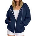 thumbnail image 4 of BUIGTTKLOP Zip up Hoodies for Women Lightfleece Lined Zipper Sweatshirts Long Sleeve Hooded Top with Pockets Drawstring, 4 of 8