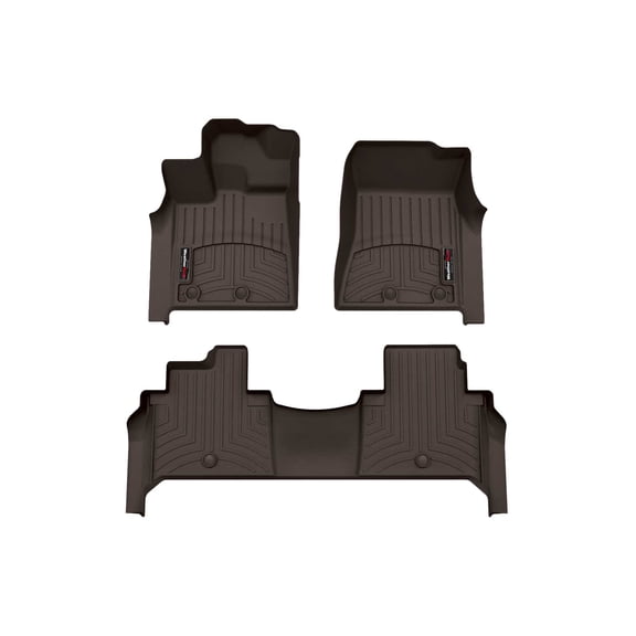WeatherTech Custom Fit FloorLiners compatible with 2025-2026 Nissan Armada - 1st & 2nd Row, Cocoa