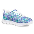 thumbnail image 2 of Pzuqiu Mermaid Tennis Shoes for Girls Size 3 Lace Up Running Sneakers Breathable Mesh Athletic Shoes Comfortable Walking Shoes, 2 of 7