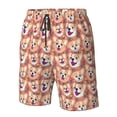 thumbnail image 5 of Naloa Corgi Head with Floal Men's Beach Shorts, Surfing shorts, Swim trunks, Quick Dry Swim Trunks for Surfing Beach Fun - Small, 5 of 9