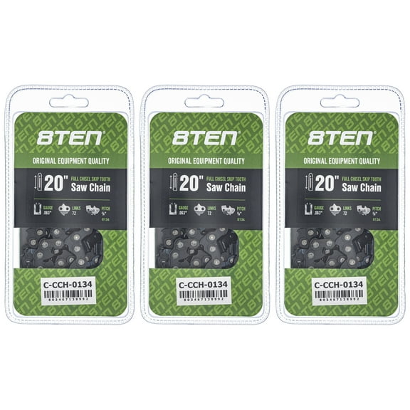 Full Chisel Skip Tooth Chainsaw Chain 20 inch .063 3/8 72DL for Stihl 3 Pack 810-CCC2356H