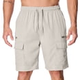 thumbnail image 2 of POENTAB Hiking Cargo Shorts For Men Summer Casual Outdoor Safari Work Golf Shorts with Zipper Pockets Light Khaki, 2 of 9