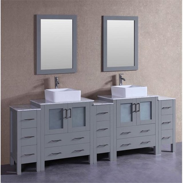 Mercury Import Group AGR230CBECM3S 96 in. Bosconi Double Vanity Set - Gray