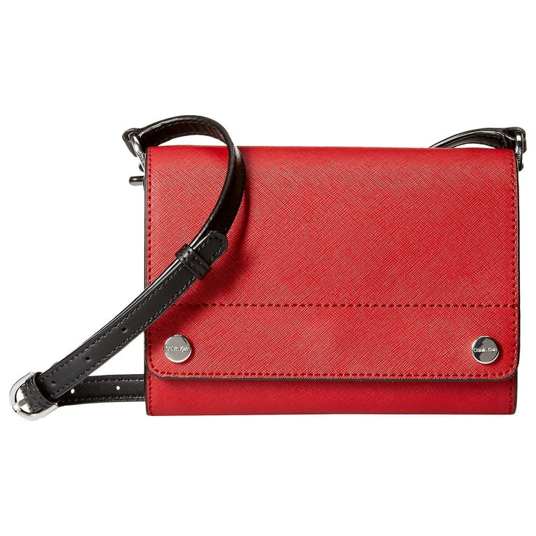Calvin Klein Susan Saffiano Leather Flap Crossbody Red Walmart