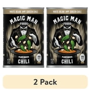 (2 pack) Magic Man Plant Based White Bean Green Chile Chili, 15oz Can, Vegan, Gluten free, Soy free, Seed Oil free