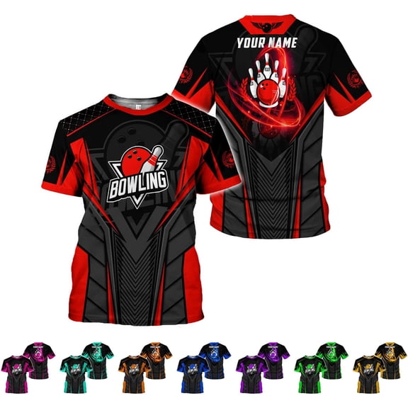 Custom Bowling Shirts, Personalized Name Bowling Shirts Unisex, Bowling Jerseys for Men & Women, Team Bowling Shirt Gift (DefaultTitle, S)