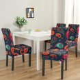 thumbnail image 2 of Chic Paisley Bohemian Dining Chair Covers 4 Pack Vintage Floral Ethnic Retro Colorful Pattern Washable Polyester Stretch Slipcovers Removable Protector for Artistic Decor, 2 of 7