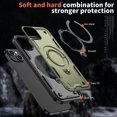 thumbnail image 2 of Rugged Phone Case for Apple iPhone 14, Military Grade Shockproof iPhone 14 Case with Ring Holder, Kickstand, TPU & PC Shell MagSafe Compatible iPhone 14 Cover, Olivegreen, 2 of 5