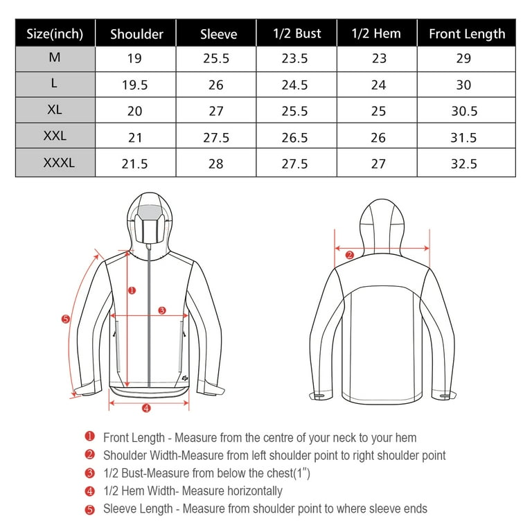 Gymax Men's Weatherproof & Waterproof Rain Jacket, Hooded, Black