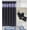 Blue, variant on Luxury Bathroom accessories set package includes: 2 rugs mat non slip, 1 shower curtain with 12 hooks and 4 piece ceramic accesories print design kadir black