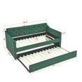 thumbnail image 6 of Tcbosik Velvet Upholstered Sofa Bed, Twin Size Daybed with Trundle Bed, Botton Tufted Backrest, Green, 6 of 9