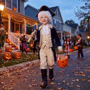 Kids George Washington Costume With Wig and Hat Accessories, Boys Children Hamilton American Colonial Day Outfit