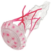 OFFIGAM Red Jellyfish Aquarium Decoration Model, 1 Pack Plastic Water Ornament for Home and Fish Tank Display