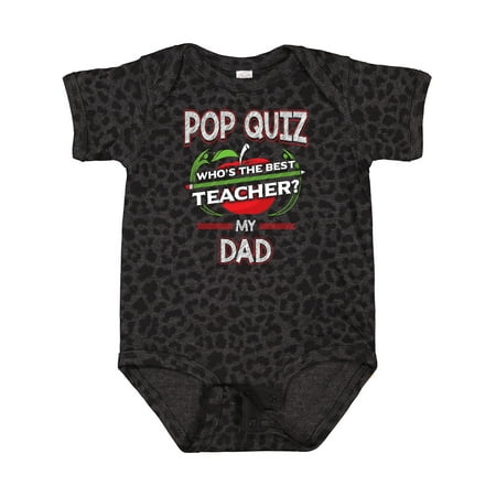 

Inktastic Pop Quiz Dad Best Teacher Gift Baby Boy or Baby Girl Bodysuit