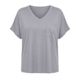 thumbnail image 6 of Hesxuno Plus Size Tshirts for Women Summer Baggy Short Sleeve Tops with Pockets Casual Summer Beach Vacation Holiday Clothing Gray XXXL, 6 of 9