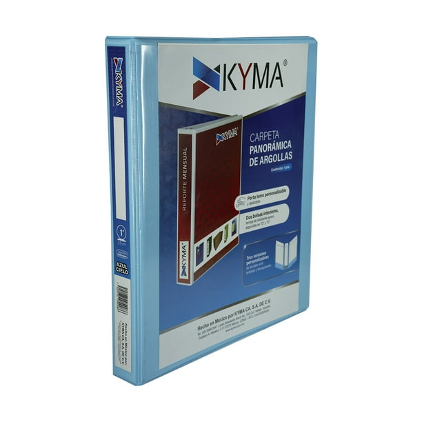 Carpeta Panorámica Kyma Argolla O 1 pulgada Tamaño Carta Azul Cielo