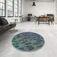 thumbnail image 4 of Ahgly Company Machine Washable Indoor Rectangle Transitional Deep-Sea Green Area Rugs, 5' x 8', 4 of 7